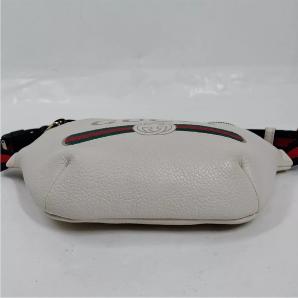 AUTH Gucci Grained Calfskin Logo Leather Waist Pouch Belt Bum Bag Fanny Pack - Picture 6 of 9